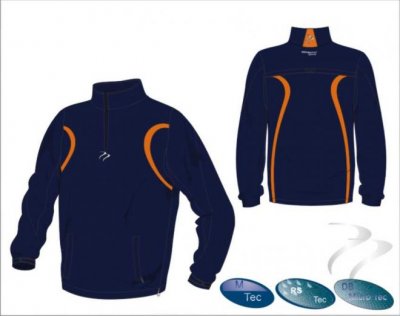 EVO Style Unisex Navy Orange Tracksuit Top 1/2 zip